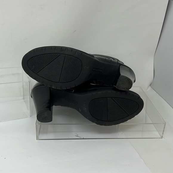 Aquatalia Sz 9 Black Patent Leather Mid Calf Back Zip Heel Boot - Picture 8 of 13